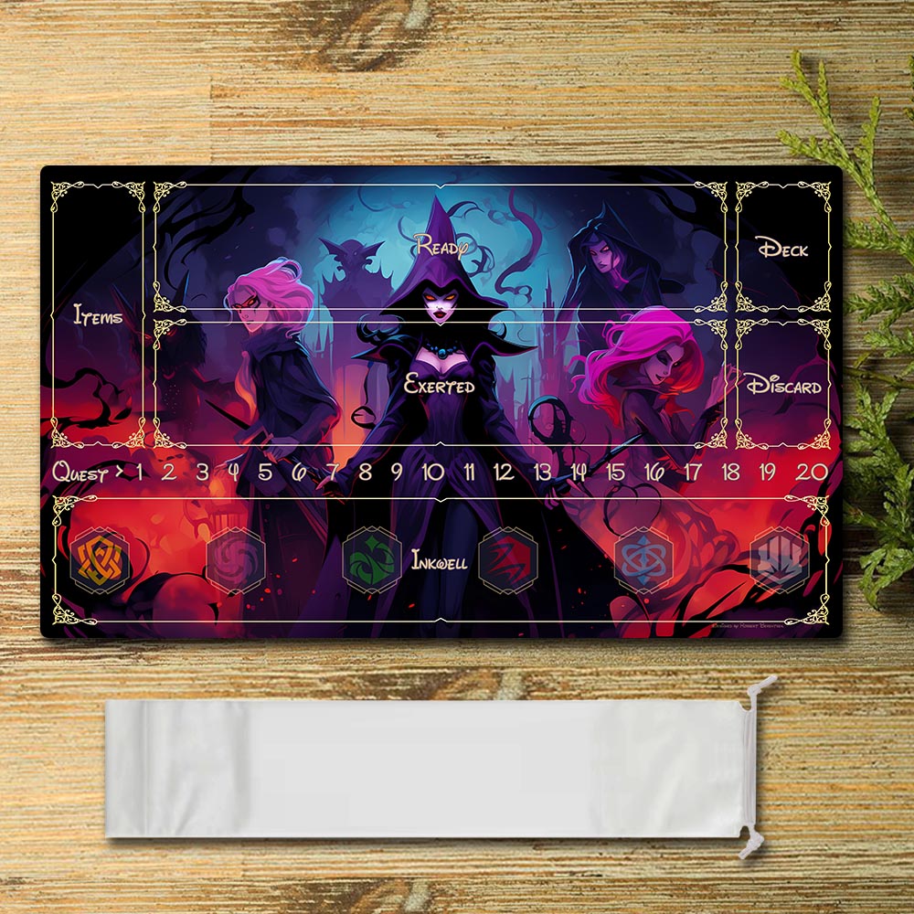 Disney Maleficent Lorcana Playmat- DIS8 - Size 23.6X13.7in Play mats Compatible for TCG RPG CCG Mouse Pad Desk Mats