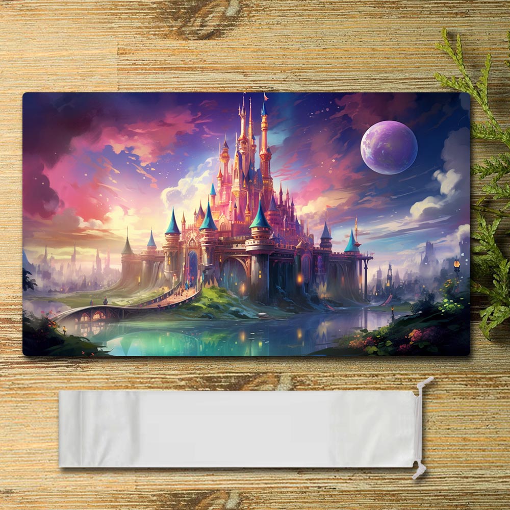 Brettspiel-Peripherie – Schloss – Lorcana Spielmatte, Größe 59,9 x 34,9 cm, Spielmatten, kompatibel mit TCG, RPG, CCG, Mauspad, Schreibtischmatten