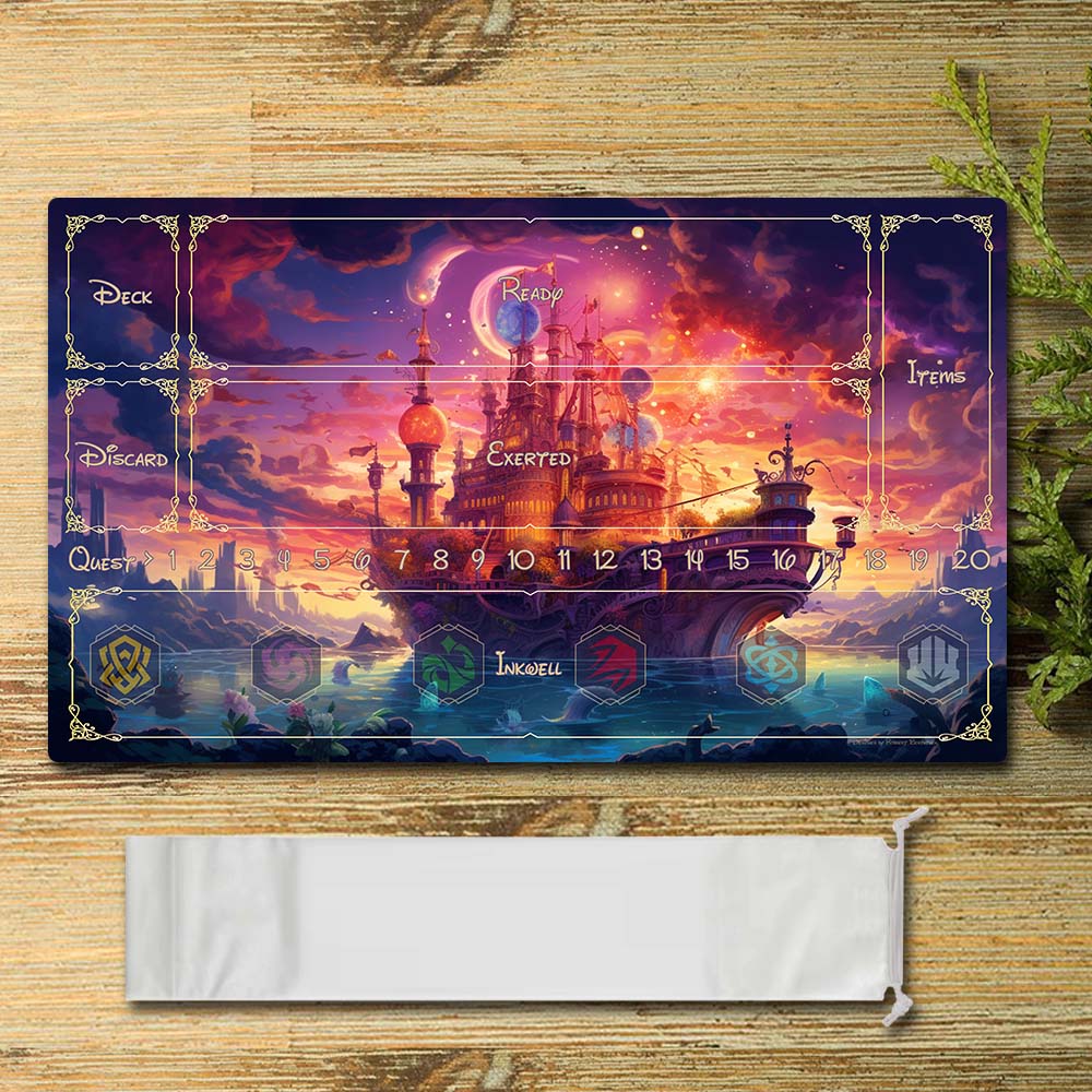 Brettspiel-Peripheriegerät – The Ship1 – Lorcana Spielmatte, Größe 59,9 x 34,9 cm, Spielmatten, kompatibel mit TCG, RPG, CCG, Mauspad, Schreibtischunterlage