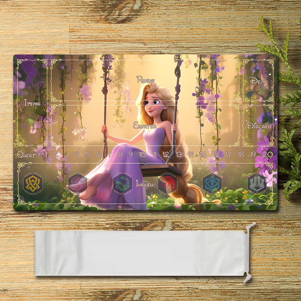 Disney Rapunzel Lorcana Playmat- DIS7 - Size 23.6X13.7in Play mats Compatible for TCG RPG CCG Mouse Pad Desk Mats