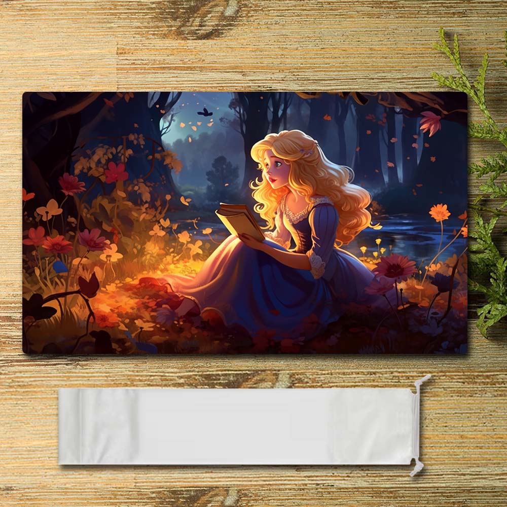 Tabulludo Ekstercentra - Princess7 - Lorcana Playmat Grandeco 23.6X13.7in Ludaj matoj Kongruaj por TCG RPG CCG Mouse Pad Tablomatoj