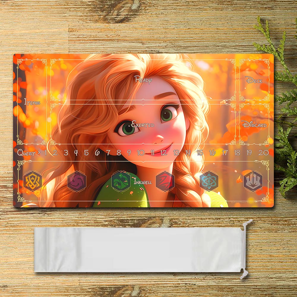 Disney Rapunzel Lorcana Playmat- DIS22 - Size 23.6X13.7in Play mats Compatible for TCG RPG CCG Mouse Pad Desk Mats