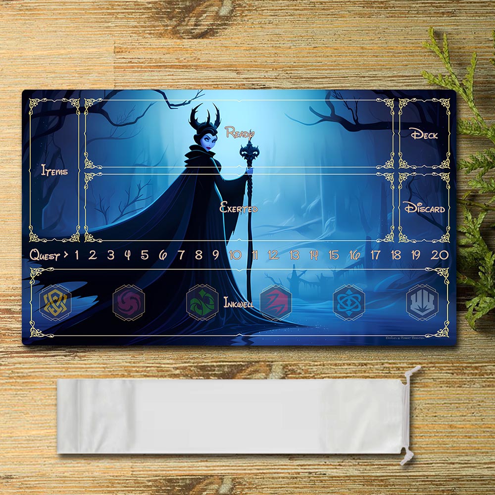 Disney Maleficent Lorcana Playmat- DIS12 - Size 23.6X13.7in Play mats Compatible for TCG RPG CCG Mouse Pad Desk Mats