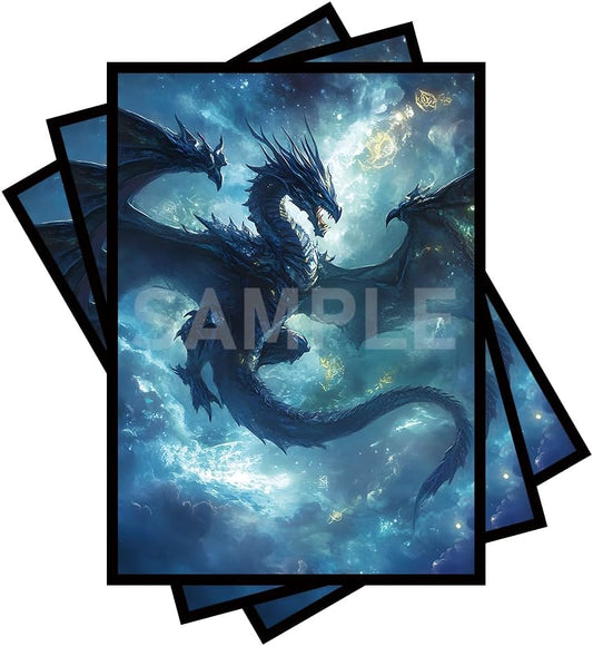 100 PCS TCG/MTG Card Sleeves, Matte Back Anti-Slip & Easy Shuffling Applicable to OCG CCG DTCG PTCG, 2.6 x 3.6 in Standard Size Cards (Galaxy Dragon)