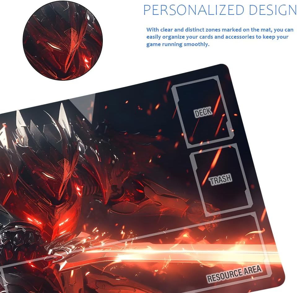 GCG Playmats with Zones - 24"x14" Unofficial GCG Card Game Mat New Player Gundam Playmat Compatible TCG Player Include Storage Bag (GAODA (16)-Zone)