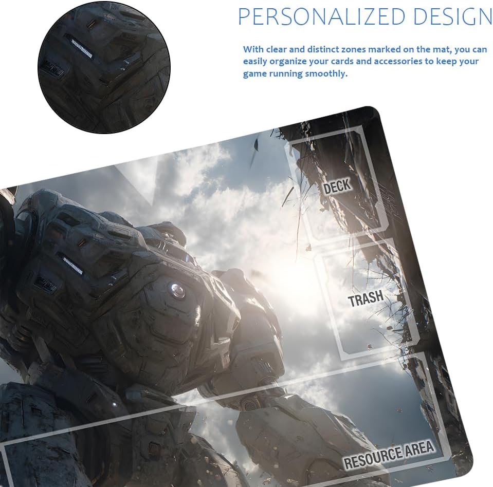 GCG Playmats with Zones - 24"x14" Unofficial GCG Card Game Mat New Player Gundam Playmat Compatible TCG Player Include Storage Bag (GAODA (17)-Zone)