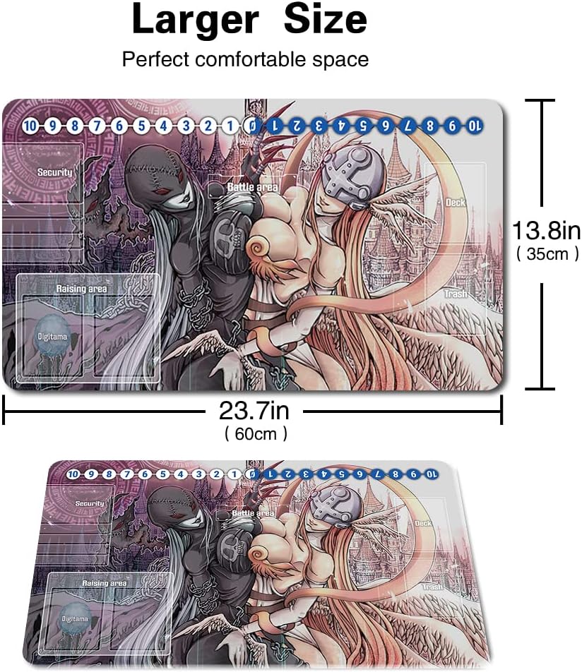 Digimon Play Mat, Digimon Playmat, Digimon Mouse Pad, Board Game Digimon, Mouse Mat, Size 60 x 35 cm, Suitable for TCG CCG MTG Digimon Stitched Edge