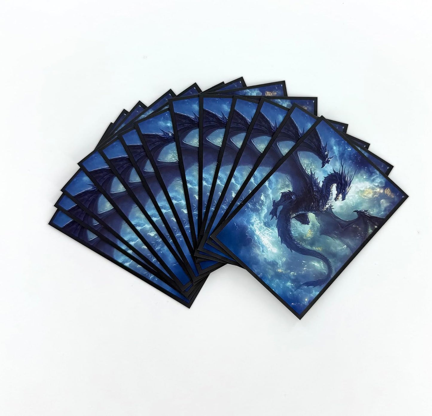 100 PCS TCG/MTG Card Sleeves, Matte Back Anti-Slip & Easy Shuffling Applicable to OCG CCG DTCG PTCG, 2.6 x 3.6 in Standard Size Cards (Galaxy Dragon)