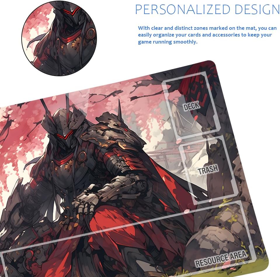 GCG Playmats with Zones - 24"x14" Unofficial GCG Card Game Mat New Player Gundam Playmat Compatible TCG Player Include Storage Bag (GAODA (12)-Zone)