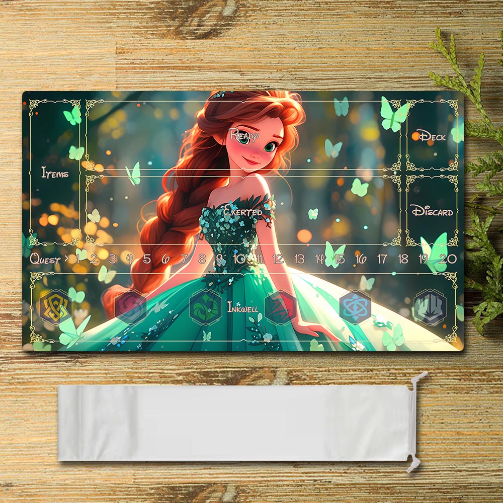 Disney Rapunzel Lorcana Playmat- DIS20 - Size 23.6X13.7in Play mats Compatible for TCG RPG CCG Mouse Pad Desk Mats
