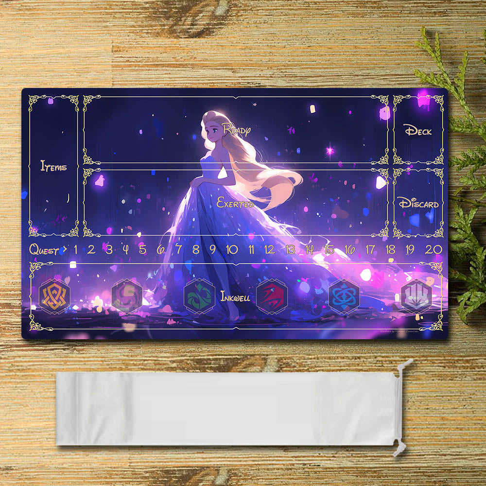 Disney Rapunzel Lorcana Playmat- DIS5 - Size 23.6X13.7in Play mats Compatible for TCG RPG CCG Mouse Pad Desk Mats