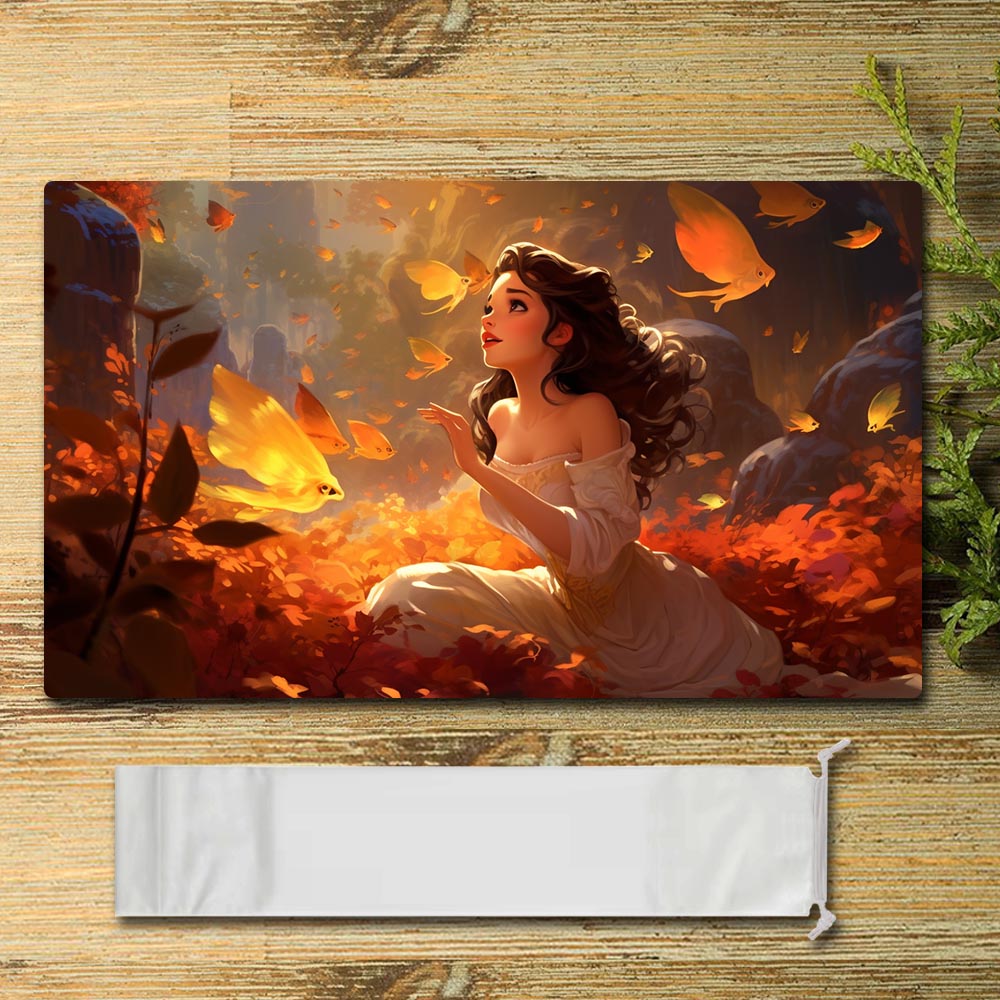 Brettspiel-Peripherie – Herbstfantasie – Lorcana Spielmatte, Größe 59,9 x 34,9 cm, Spielmatten, kompatibel mit TCG, RPG, CCG, Mauspad, Schreibtischmatten
