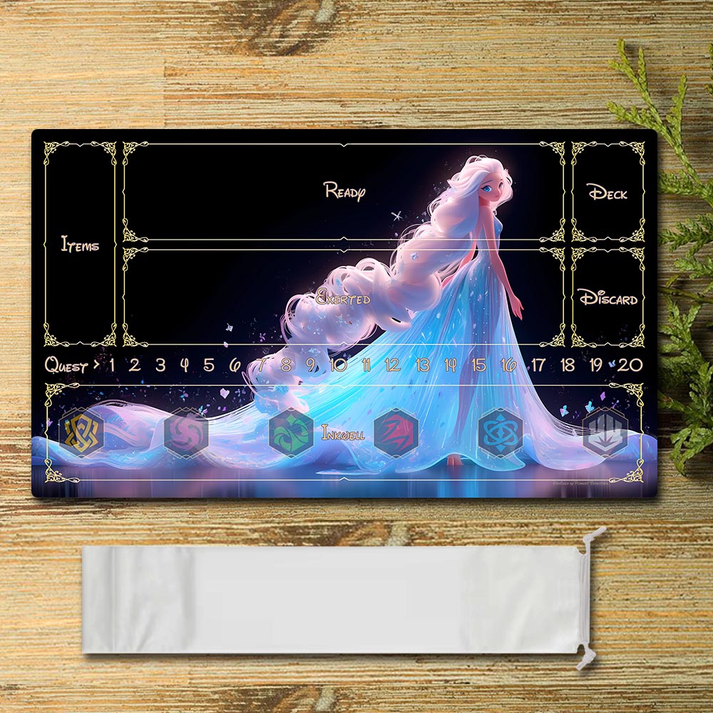 Tabulludo Ekstercentra - DIS18 - Lorcana Playmat Grandeco 23.6X13.7in Ludaj matoj Kongruaj por TCG RPG CCG Mouse Pad Desk Mats