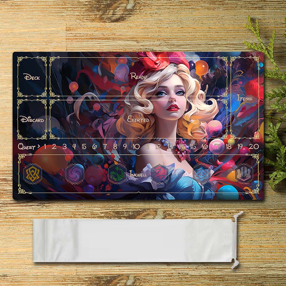 Brettspiel-Peripheriegerät – Farbige Prinzessin – Lorcana Spielmatte, Größe 59,9 x 34,9 cm. Spielmatten, kompatibel mit TCG, RPG, CCG, Mauspad, Schreibtischmatten