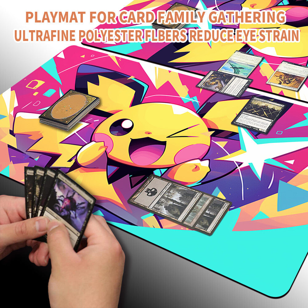 New Pokemon Pichu Playmat Stitched Edge with Free Bag | Pokemon TCG Playmat Stitched Edge | 1356879