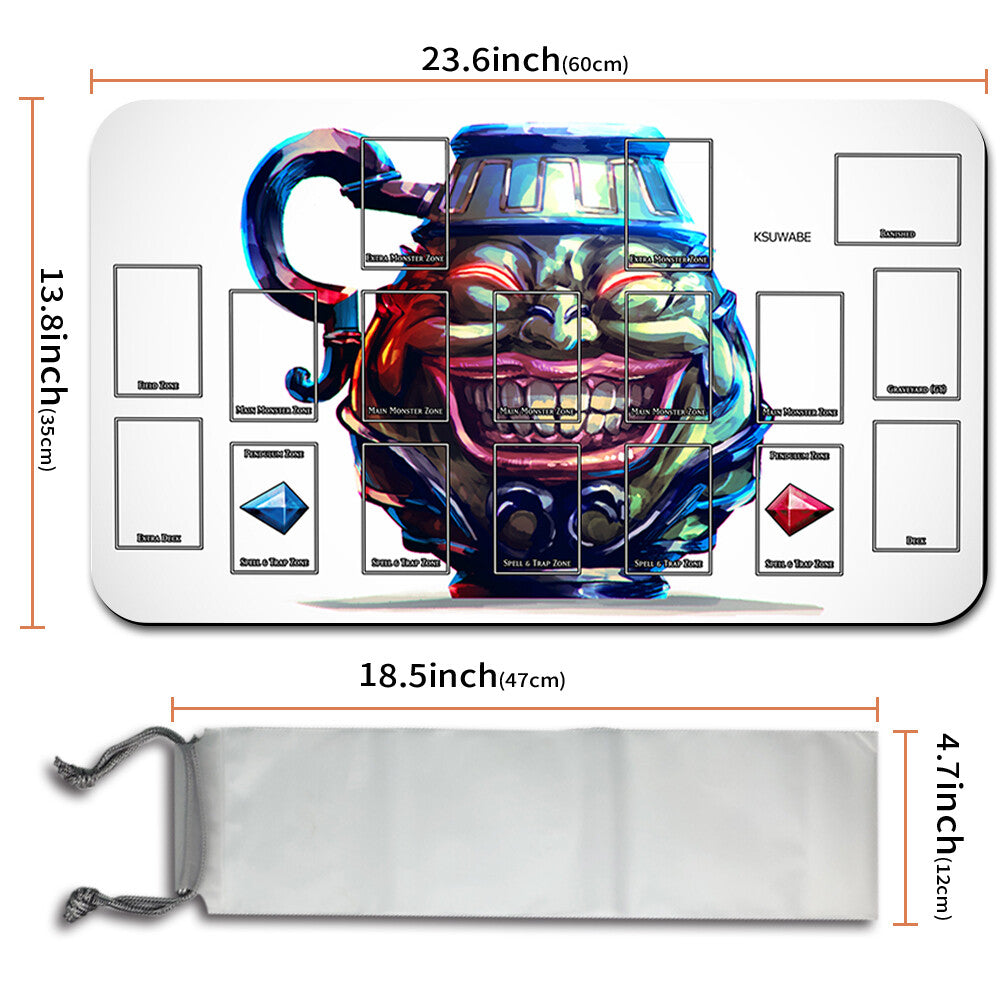 Yugioh Playmat Stitched Edge With Card Zones Yugioh Mouse pad Playmat Stitched Edge of Yugioh TCG