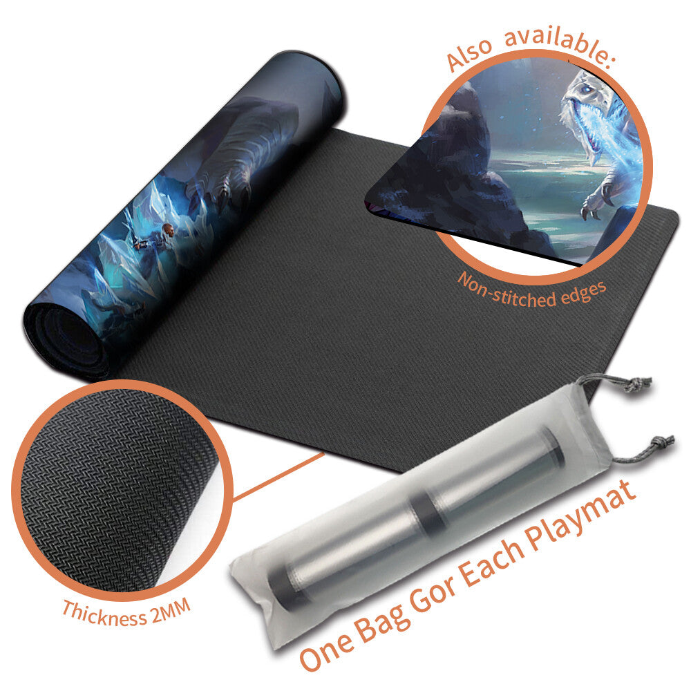 WHITE DRAGON -Board Game MTG Playmat Mouse Pad Playmat of MTG TCG CCG Stitched Edge