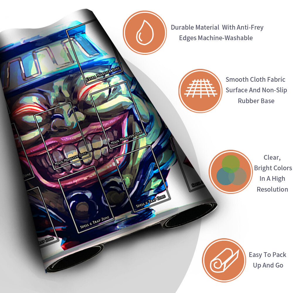 Yugioh Playmat Stitched Edge With Card Zones Yugioh Mouse pad Playmat Stitched Edge of Yugioh TCG