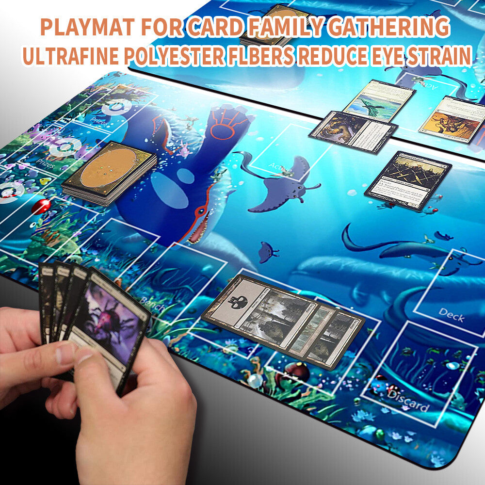 Pokemon Kyogre Playmat Stitched Edge With Zones + Free Bag Card Game Playmat Stitched Edge of MTG TCG CCG