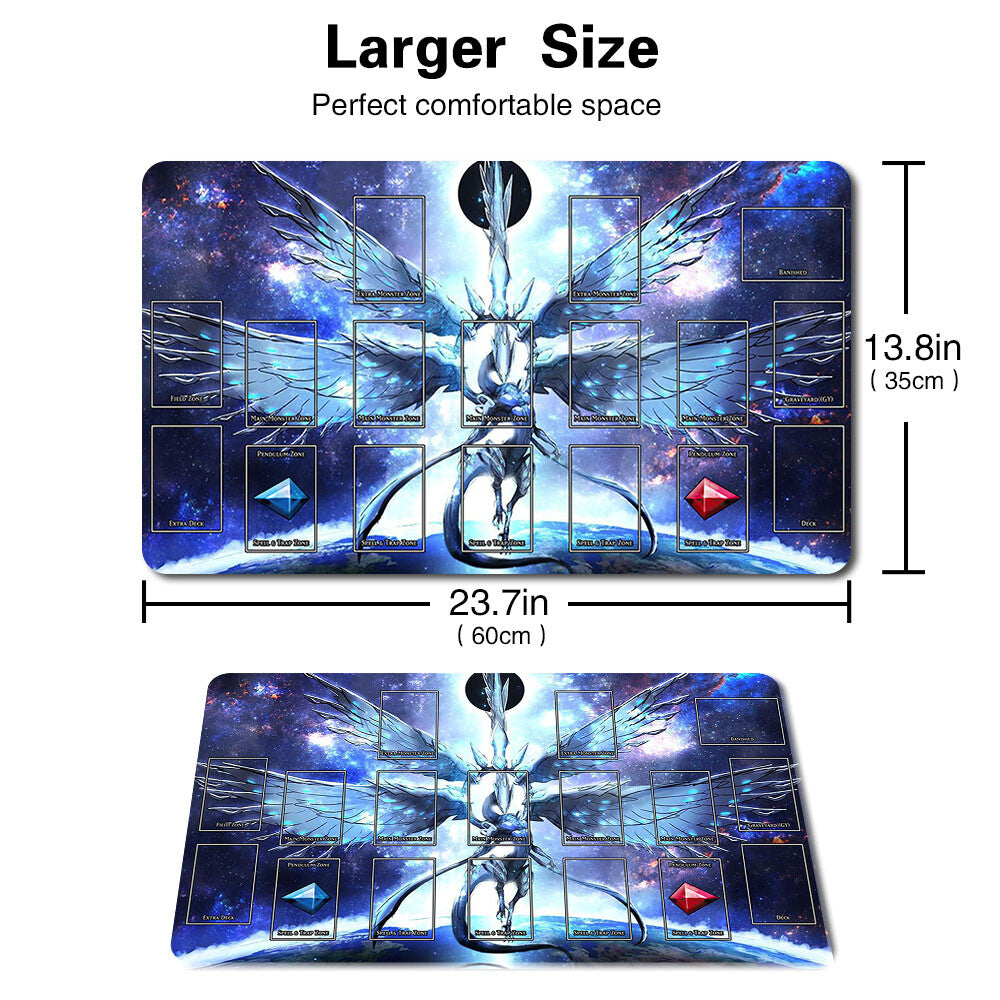 3930171 - Board Game YuGiOh Playmat Stitched Edge Deep-Eyes White Dragon Playmat Stitched Edge of TCG
