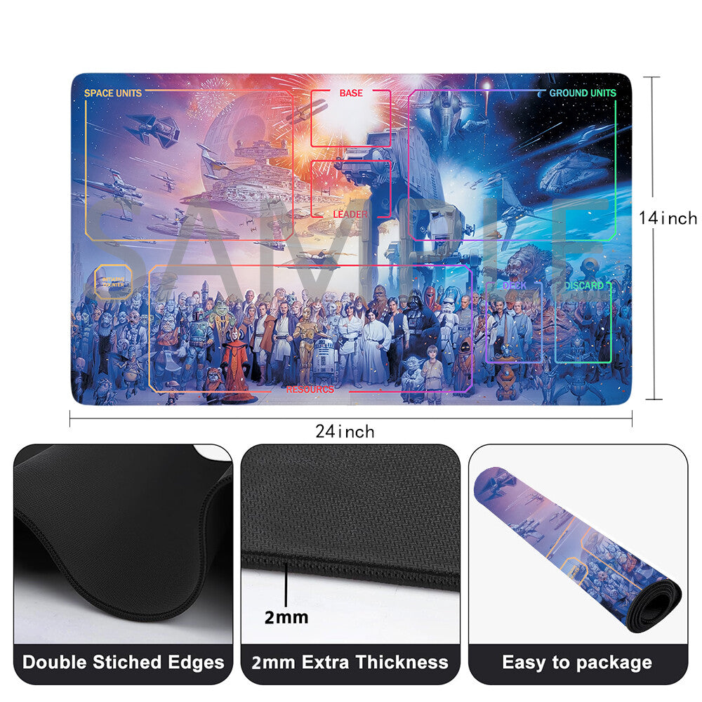 Star Wars Unlimited Playmat Stitched Edge Free Storage Bag Size 24X14IN Protective Mat star10