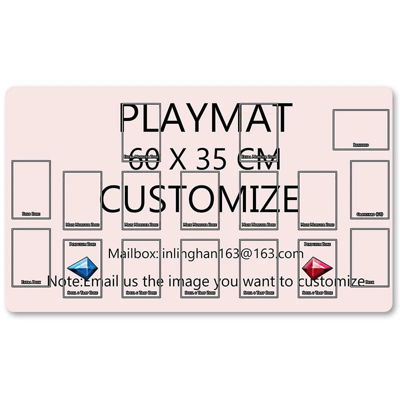 Board Game TCG Playmat Custom Picture With Card Zones Trading Card Game Playmat Stitched Edge