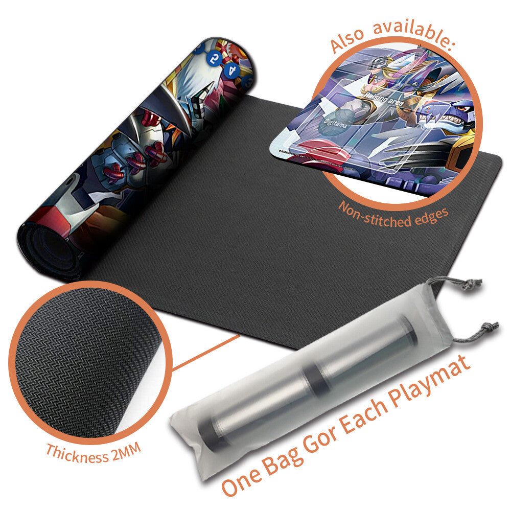 Board Game Digimon Playmat With Card Zones Digimon Mouse pad Playmat of TCG CCG Stitched Edge