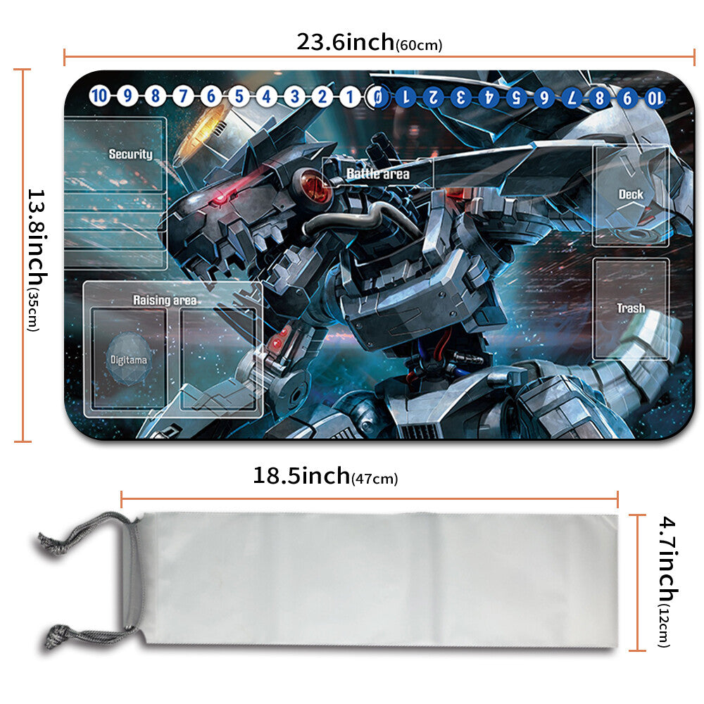 Board Game Digimon Playmat With Card Zones Mousepad Playmat of TCG CCG Stitched Edge