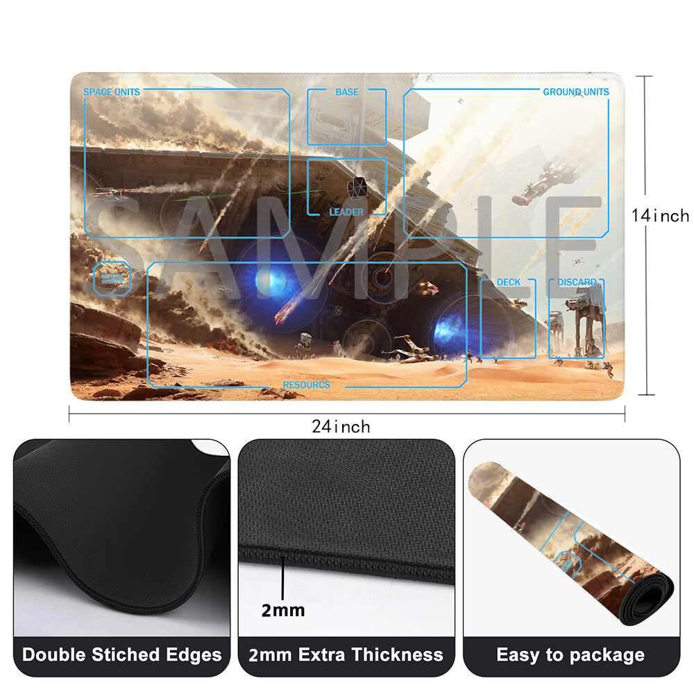 Star Wars Unlimited Playmat Stitched Edge Free Storage Bag Size 24X14IN Protective Mat star1
