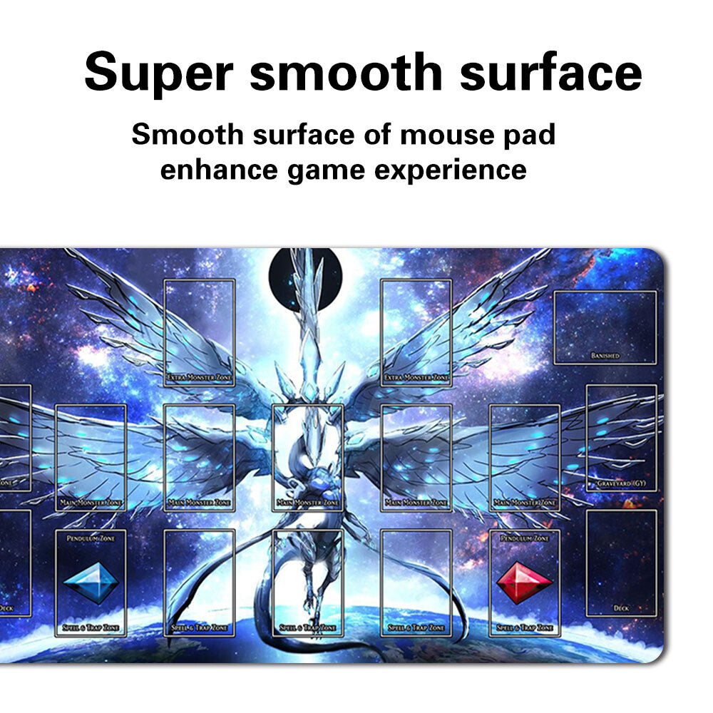 3930171 - Board Game YuGiOh Playmat Stitched Edge Deep-Eyes White Dragon Playmat Stitched Edge of TCG