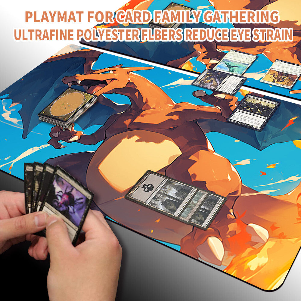 New Pokemon Charizard Playmat Stitched Edge with Free Bag | Pokemon TCG Playmat Stitched Edge | 1351898