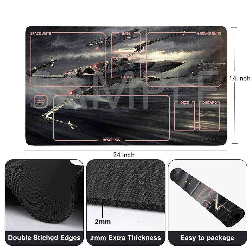 Star Wars Unlimited Playmat Stitched Edge Free Storage Bag Size 24X14IN Protective Mat star14