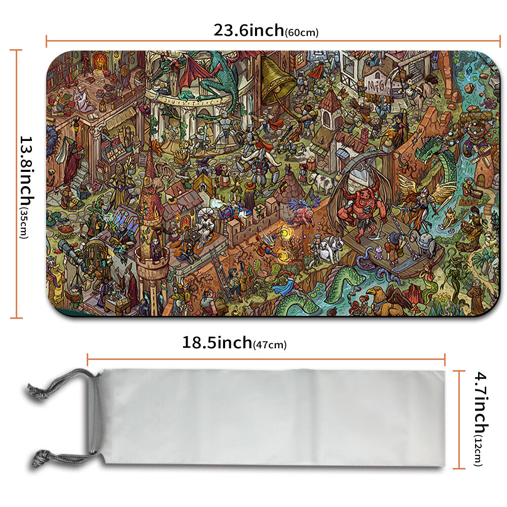 Magic The Gathering Playmat - Board Game MTG Playmat WHERE'S FBLTHP Size 60X35 Stitched Edge