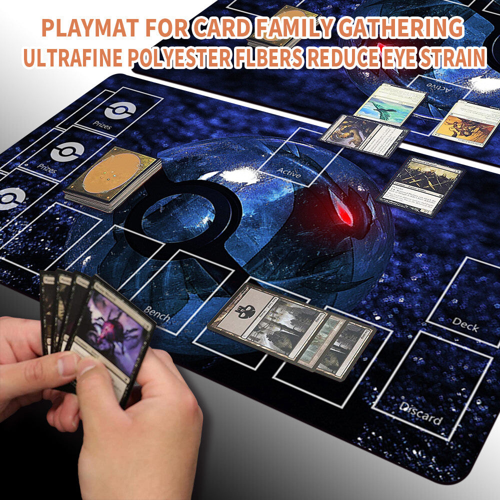 NEW Pokemon Playmat Stitched Edge with Card Zones Free Bag Rubber Playmat Stitched Edge Compatible Pokemon