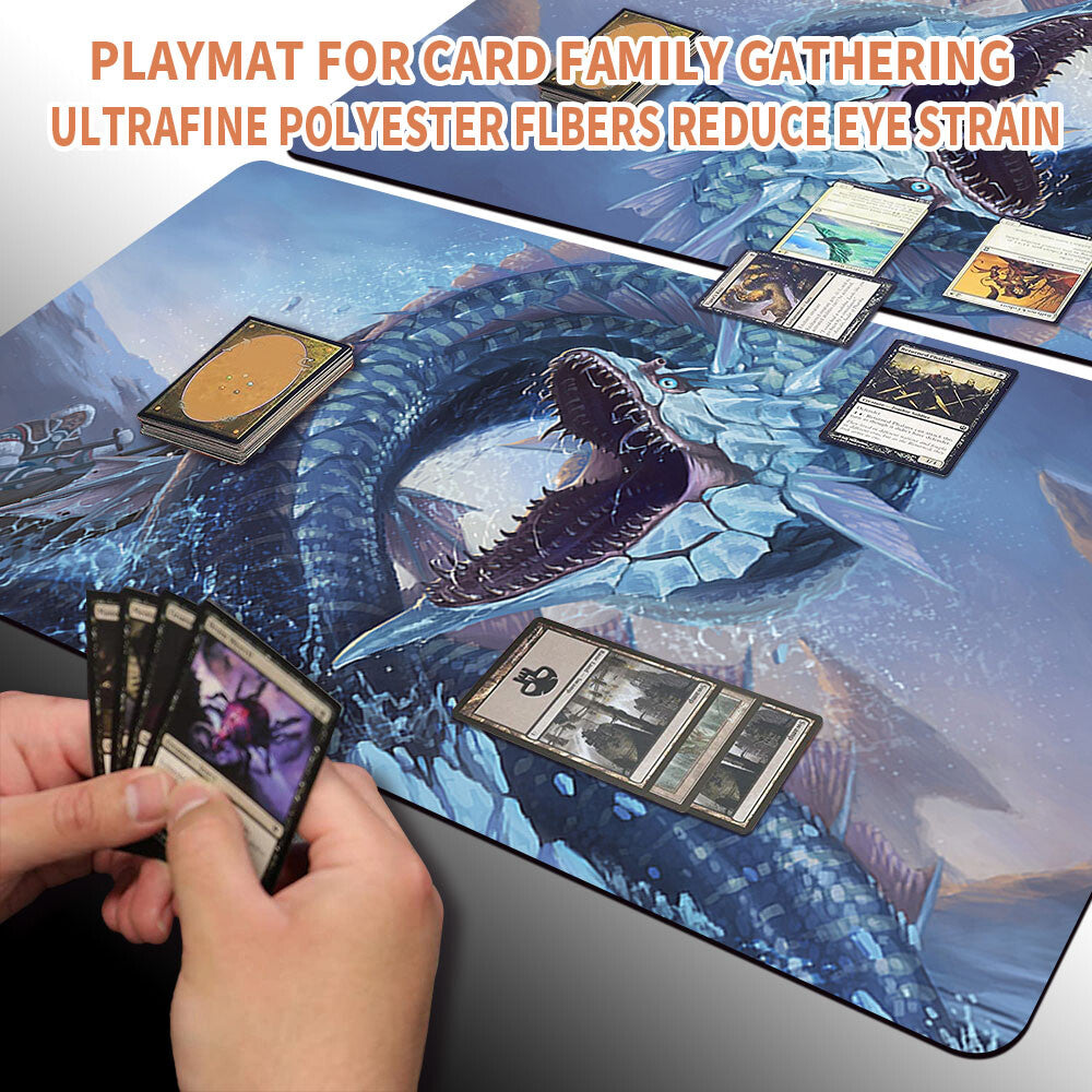 ICERIDGE SERPENT - Magic The Gathering MTG Playmat TCG CCG MTG Playmat Stitched Edge