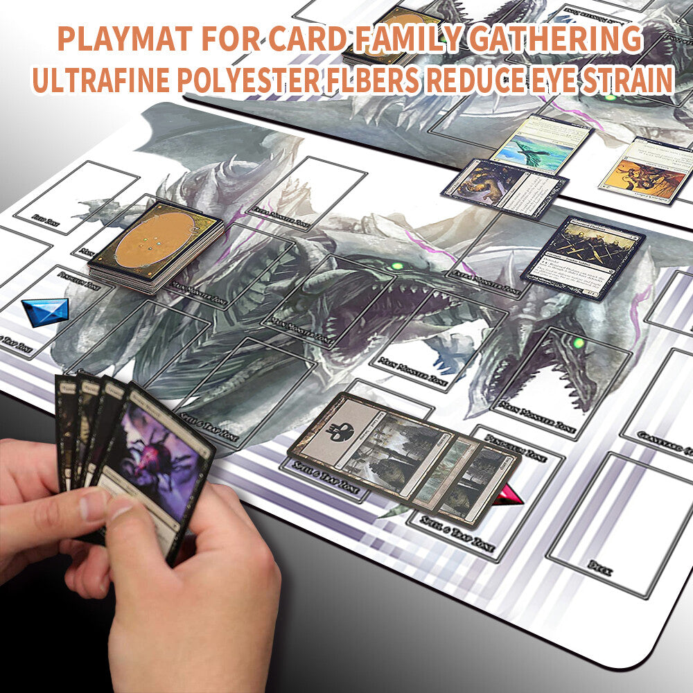 Yugioh Playmat Stitched Edge With Card Zones Yugioh Mouse pad Playmat Stitched Edge of Yugioh TCG
