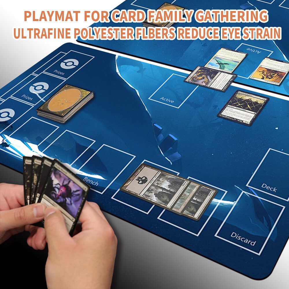 NEW Pokemon Playmat Stitched Edge with Card Zones Free Bag Rubber Playmat Stitched Edge Compatible Pokemon