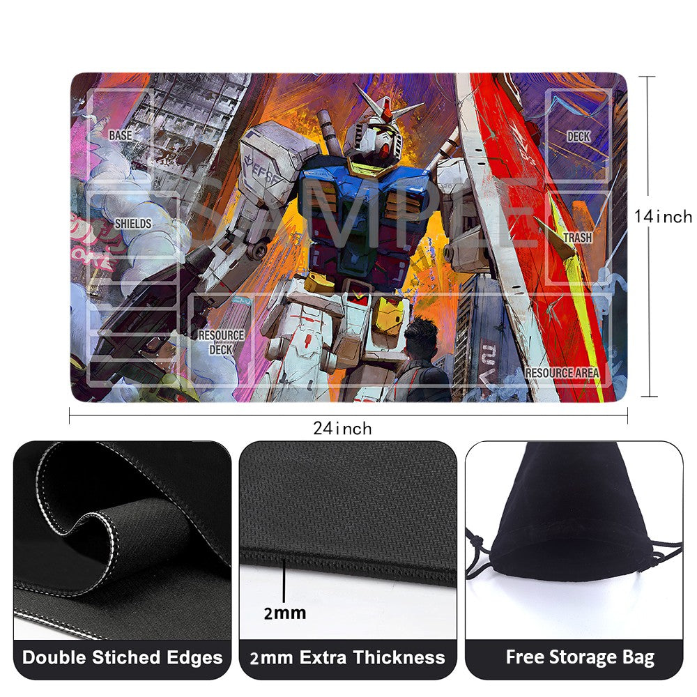 GCG Playmat Suitable for Gundam, includes Storage Bag, 24 x 14 inches (1196785)