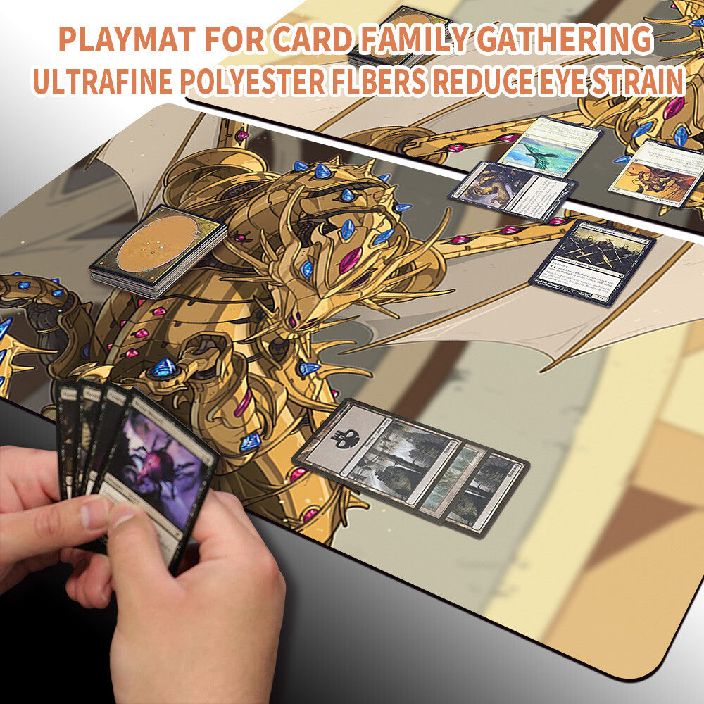 GLEAMING GEARDRAKE - Magic The Gathering MTG Playmat TCG CCG MTG Playmat Stitched Edge