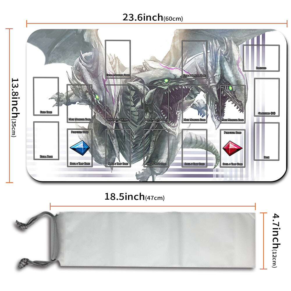 Yugioh Playmat Stitched Edge With Card Zones Yugioh Mouse pad Playmat Stitched Edge of Yugioh TCG