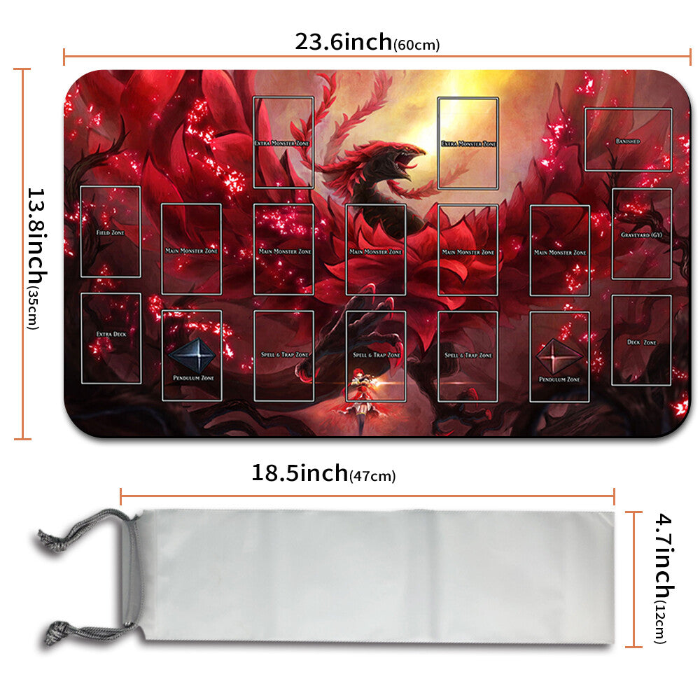Yugioh Playmat Stitched Edge With Card Zones Yugioh Mouse pad Playmat Stitched Edge of Yugioh TCG