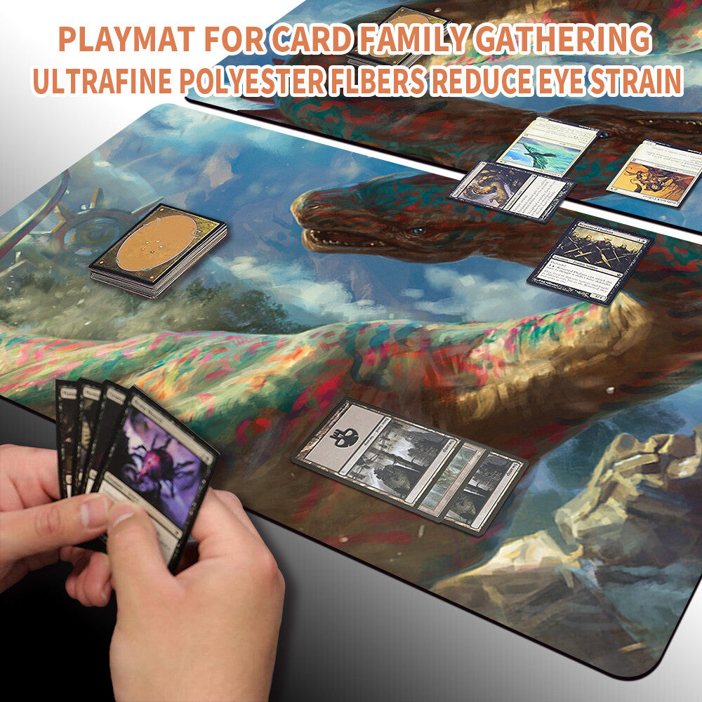 THRASHING BRONTODON - Magic The Gathering MTG Playmat TCG CCG MTG Playmat Stitched Edge