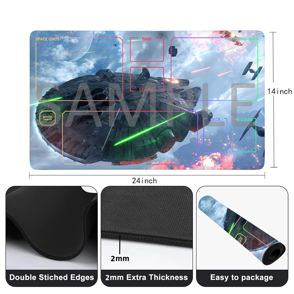 Star Wars Unlimited Playmat Stitched Edge Free Storage Bag Size 24X14IN Protective Mat star11