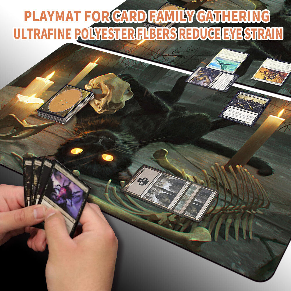 Nine-Lives Familiar - Magic The Gathering MTG Playmat TCG CCG MTG Playmat Stitched Edge