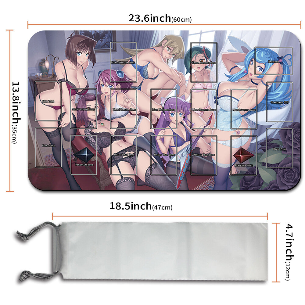 Yugioh Playmat Stitched Edge With Card Zones Yugioh Mouse pad Playmat Stitched Edge of Yugioh TCG
