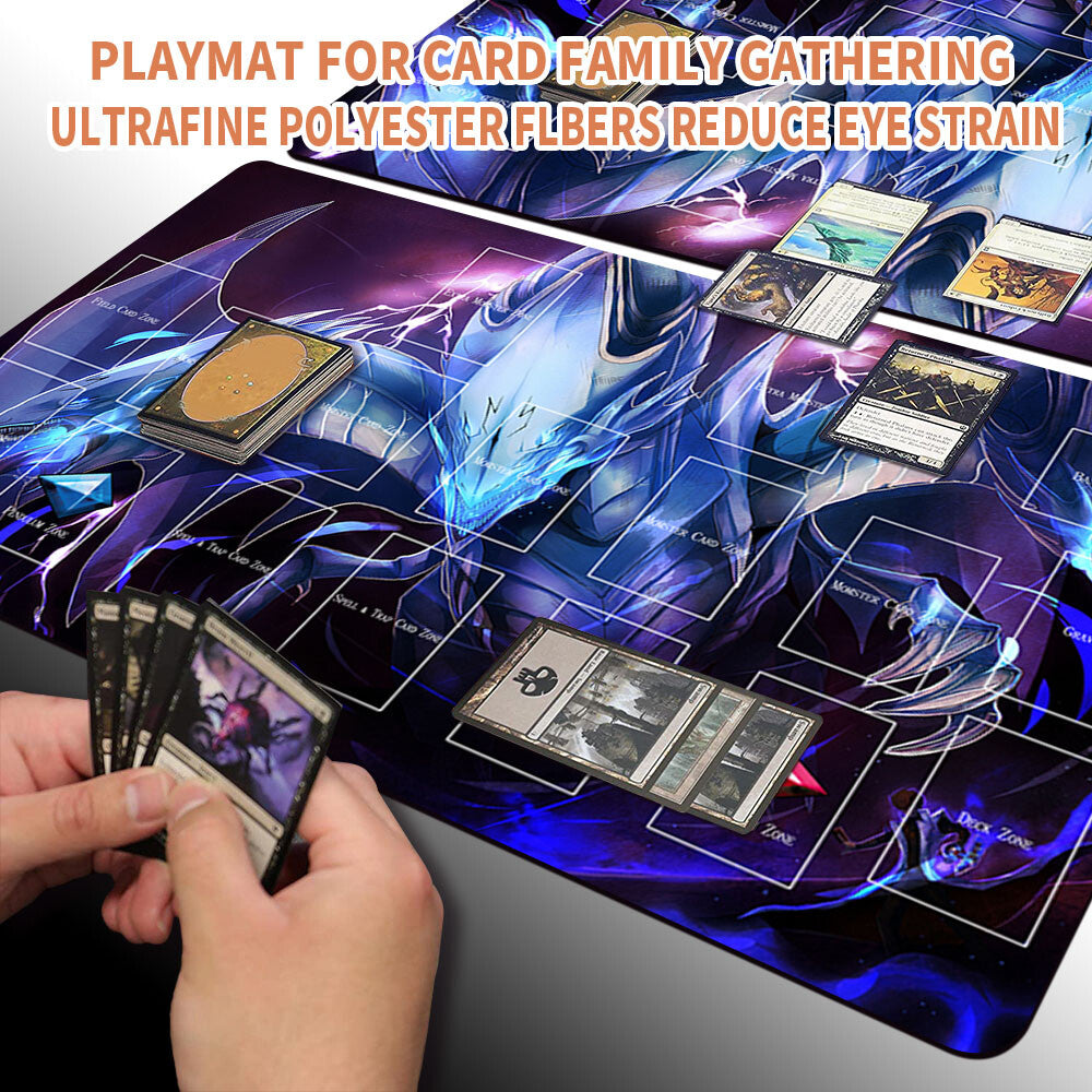Yugioh Playmat Stitched Edge With Card Zones Yugioh Mouse pad Playmat Stitched Edge of Yugioh TCG | d7m7xyg
