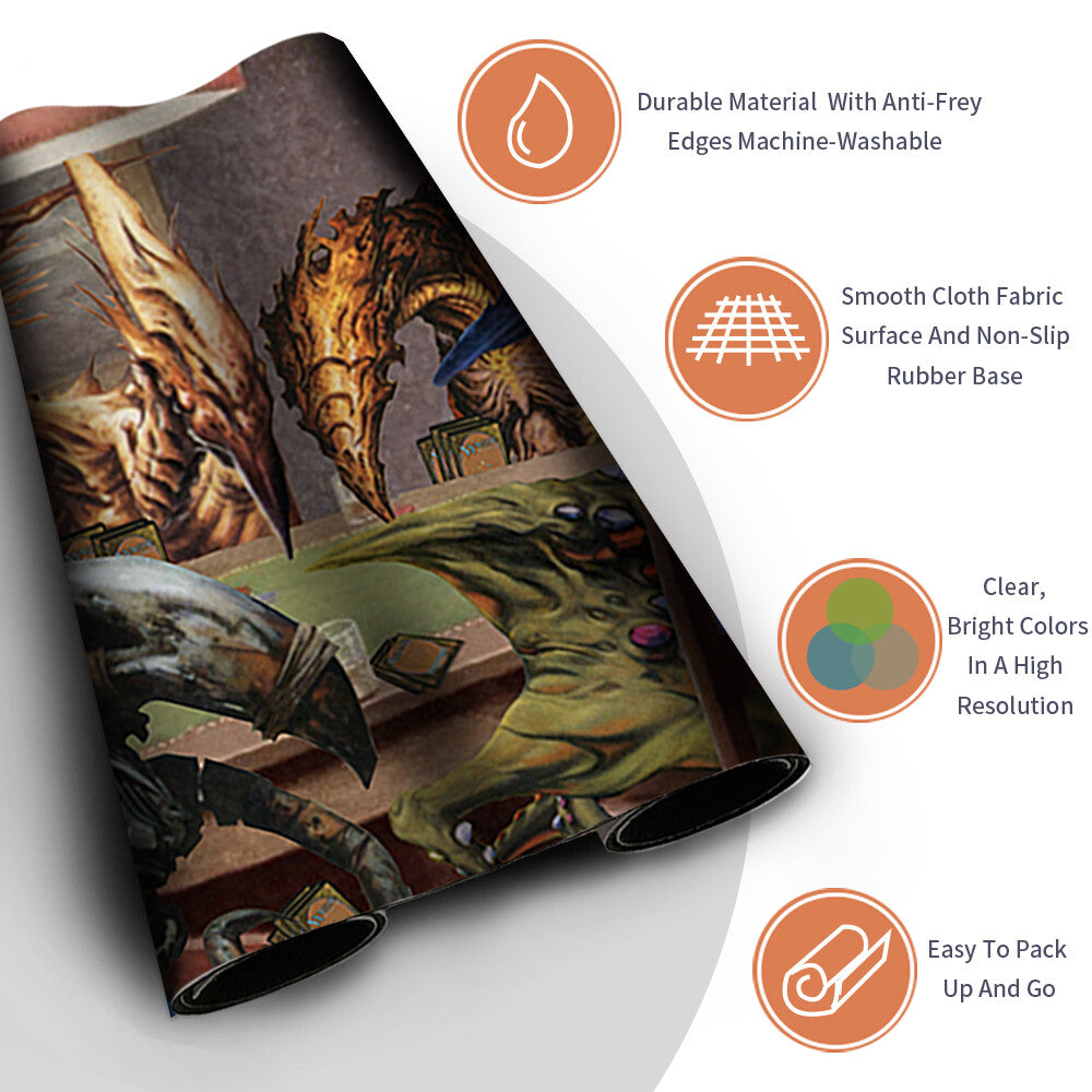 SLIVERS-PLAYING-POKER - Board Game MTG Playmat Magic The Gathering Playmat Stitched Edge