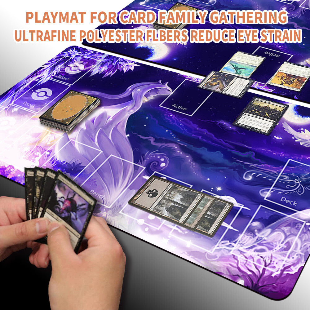 NEW Pokemon Playmat Stitched Edge with Card Zones Free Bag Rubber Playmat Stitched Edge Compatible Pokemon