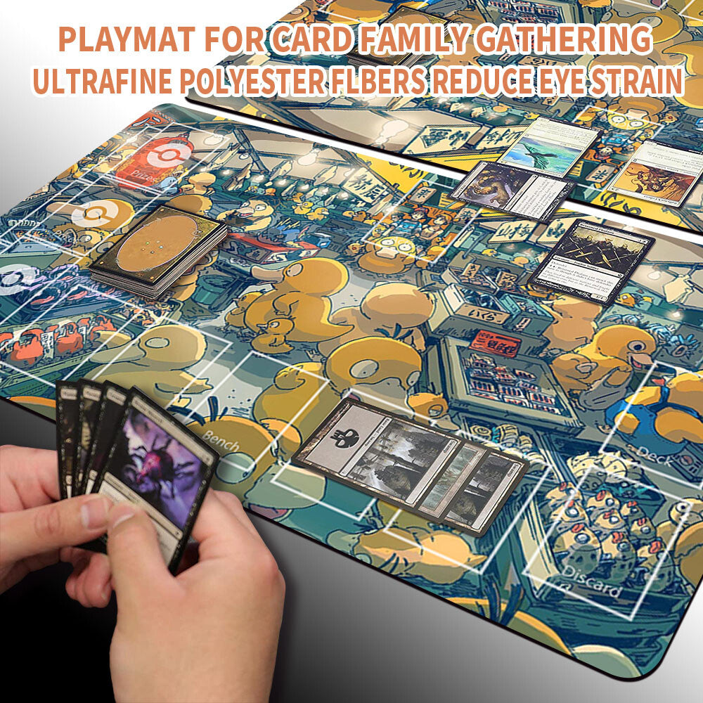 New Pokemon Psyduck Playmat Stitched Edge with Free Bag | Pokemon Playmat Stitched Edge With Zones | 702973