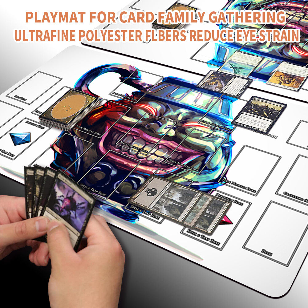 Yugioh Playmat Stitched Edge With Card Zones Yugioh Mouse pad Playmat Stitched Edge of Yugioh TCG